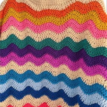 Long Wavy Crochet Cardigan