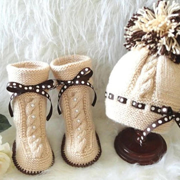 Knitted Baby Hat, Knitted Baby Booties