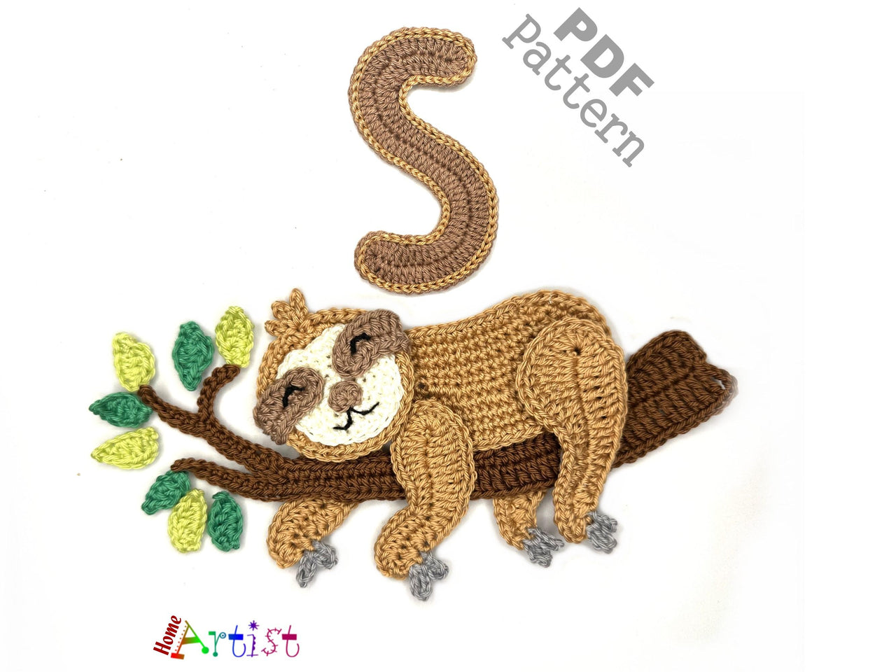 Crochet Animal Alphabet S Sloth pattern