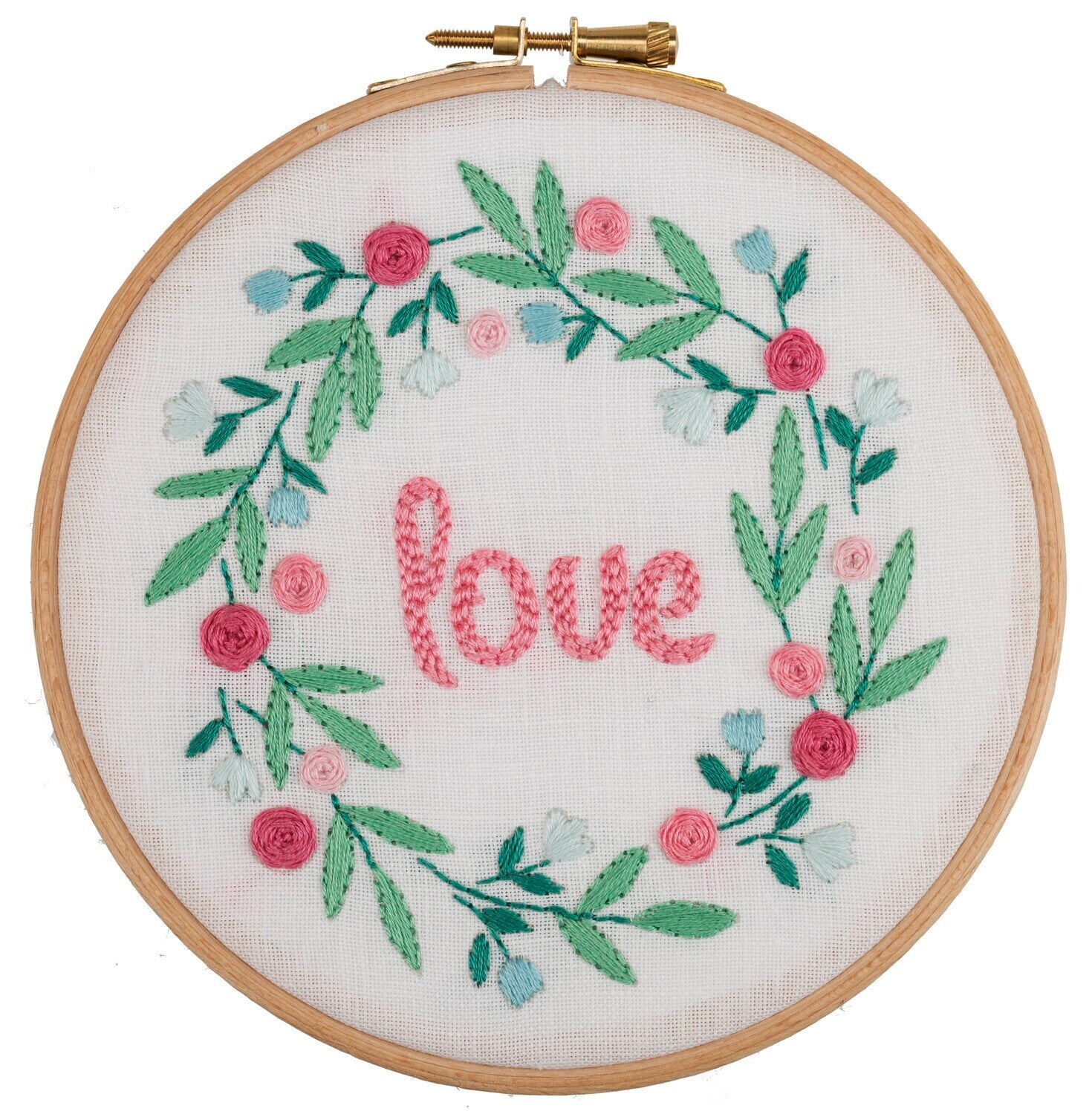 Anchor Starter Kit Love Hoop Printed Embroidery Kit - 15 x 15 cm