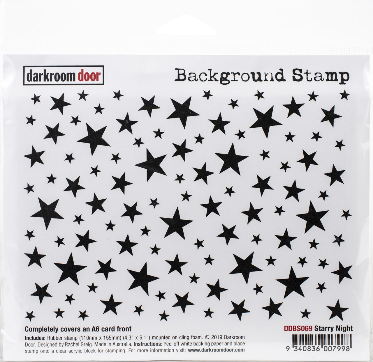Darkroom Door Background Cling Stamp 4.3"X6.1" - Starry Night