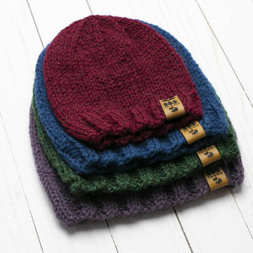 Knit Flat Beanie Hat