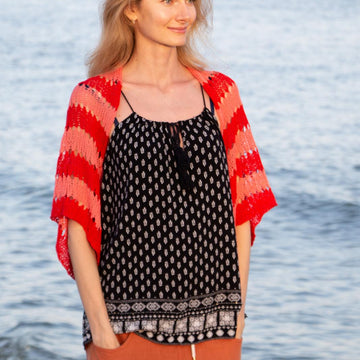 Knitting Pattern Bright Boho Summer Shrug