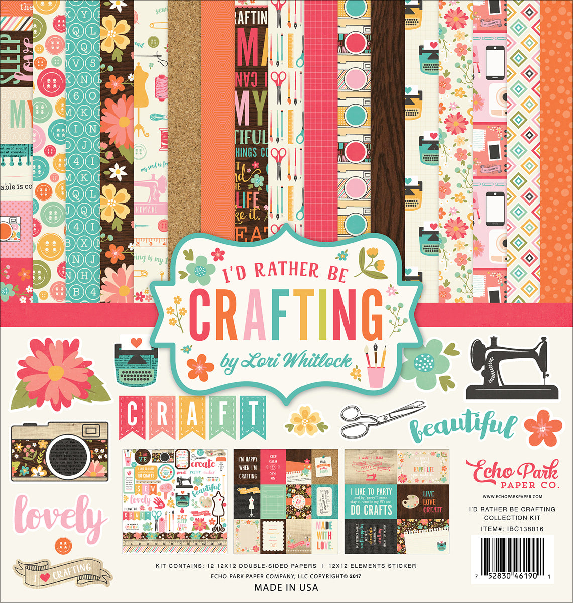 Echo Park Paper Echo Park Collection Kit 12"X12" - I'd Rather Be Crafting
