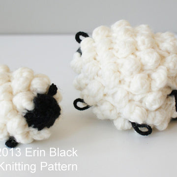 Chunky Knit Sheep Toy Ornaments, 2 sizes (approx. 3" and 5")