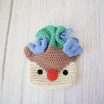 Reindeer Drawstring Treat Bag
