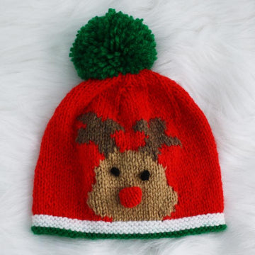 Rudolph Bobble Hat & Teabag Hat DK Knitting Pattern P2 — Elizabeth Primrose Patterns