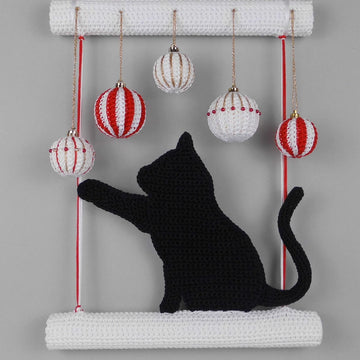 Little chubby Christmas cat - hanging decoration instead of a door wreath