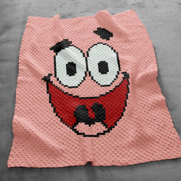 SpongeBob Patrick Starfish Pink Blanket Kids' Room C2C Crochet Pattern