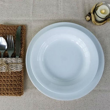 Faux Burlap and Lace Silverware Pocket