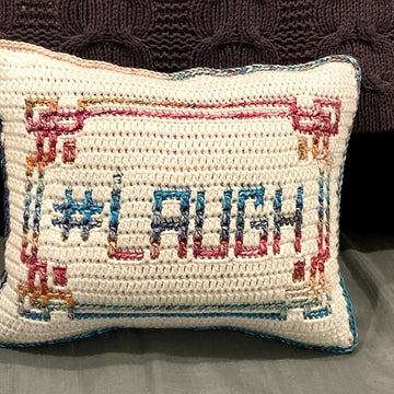 #Laugh Mosaic Pillow No 2