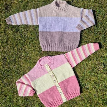 Girls Striped Cardigan and Sweater
