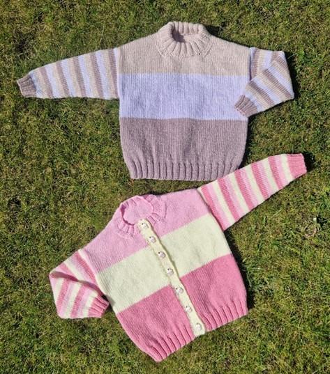 Girls Striped Cardigan and Sweater