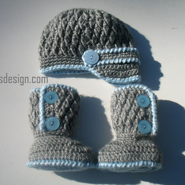 Two-Button Baby Booties Set