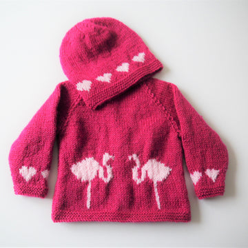 Flamingo and Hearts Baby Outfit