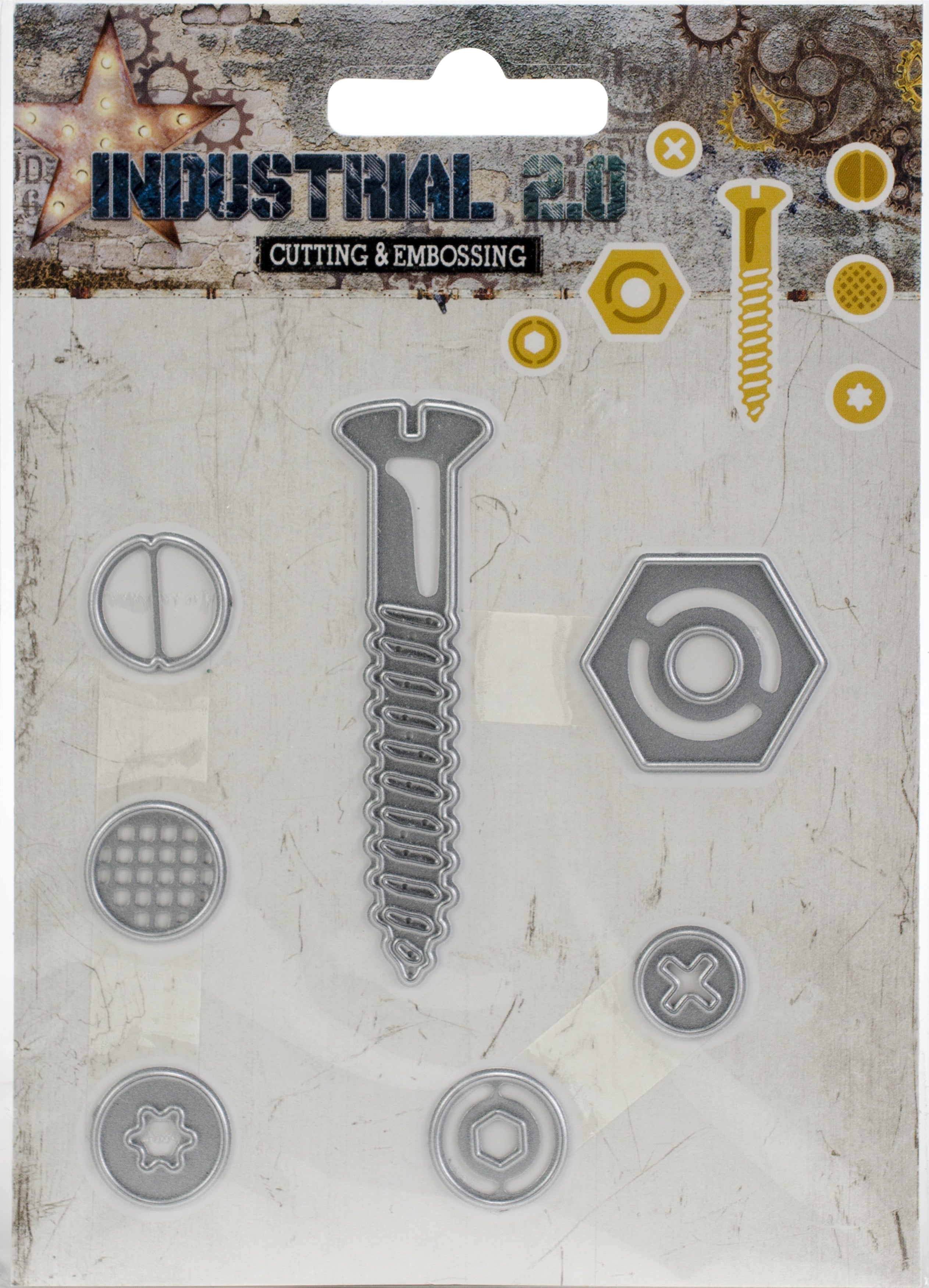 Studio Light Industrial 2.0 4.5"X8" Cutting & Embossing Die - Nuts & Bolt