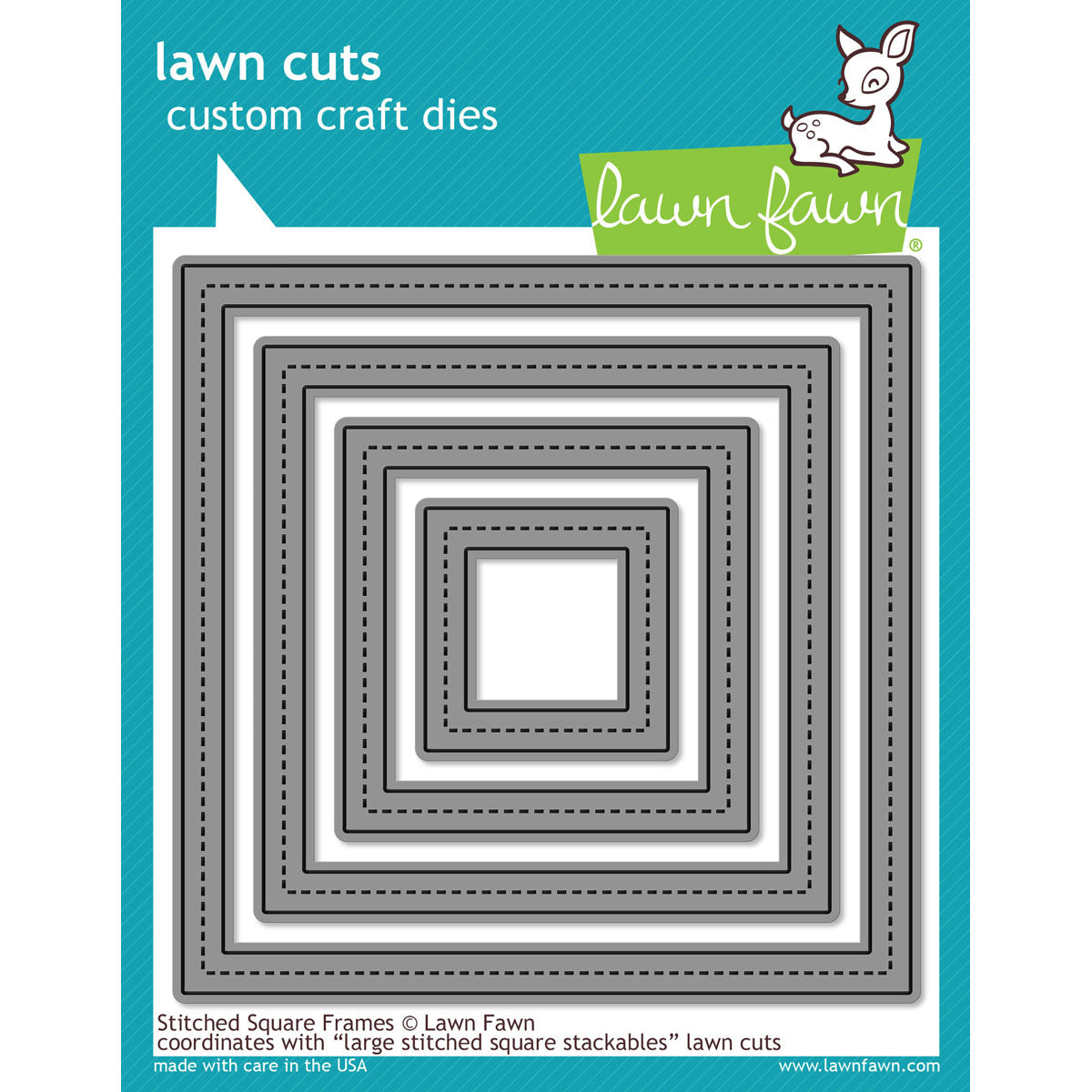 Lawn Fawn Lawn Cuts Custom Craft Die - Stitched Square Frames
