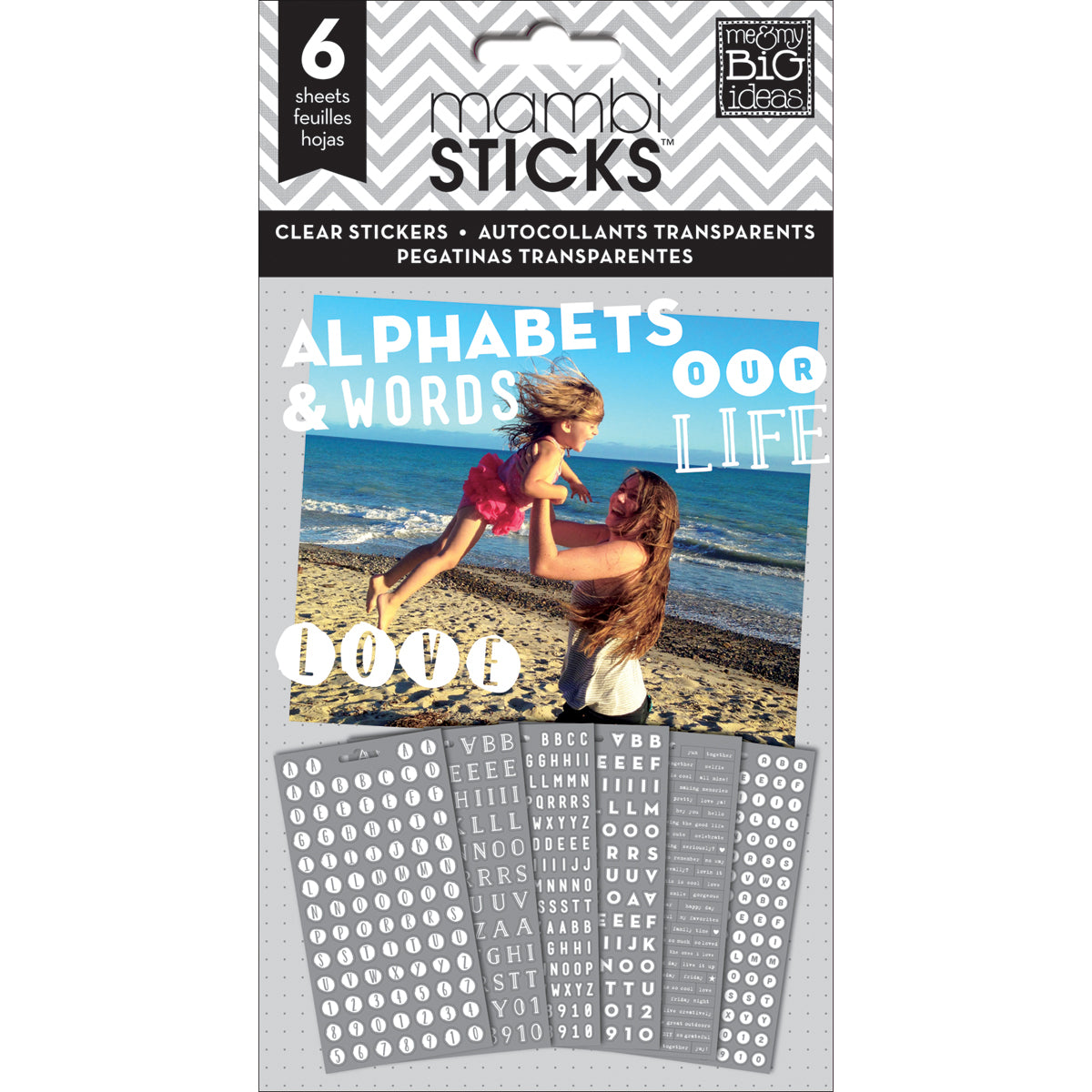 Pocket Pages Clear Stickers 6/Pkg - Alpha Words - Our Life