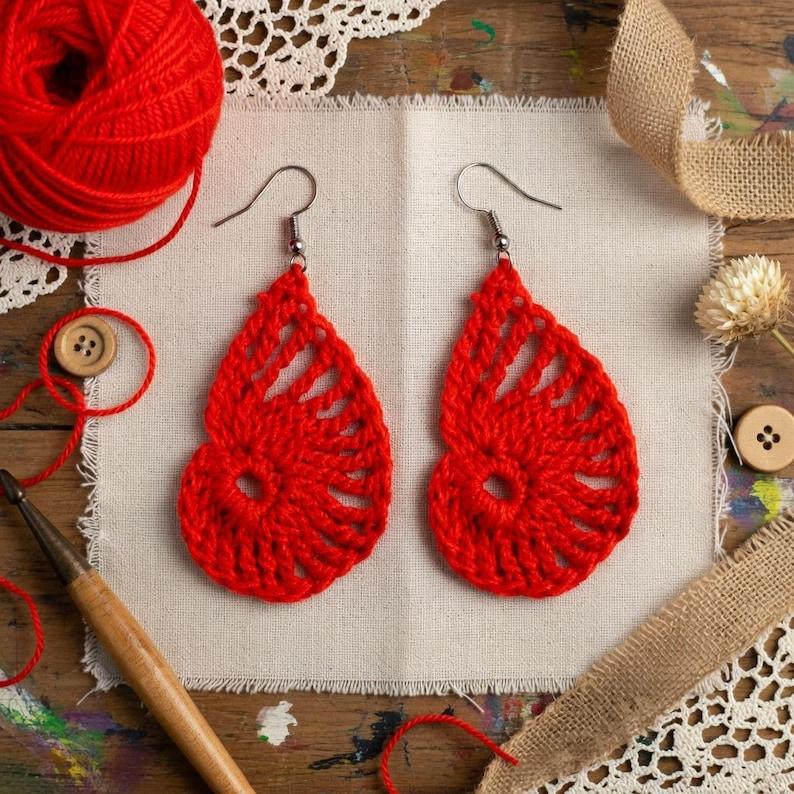 Crochet Orange Earrings + Video Tutorial