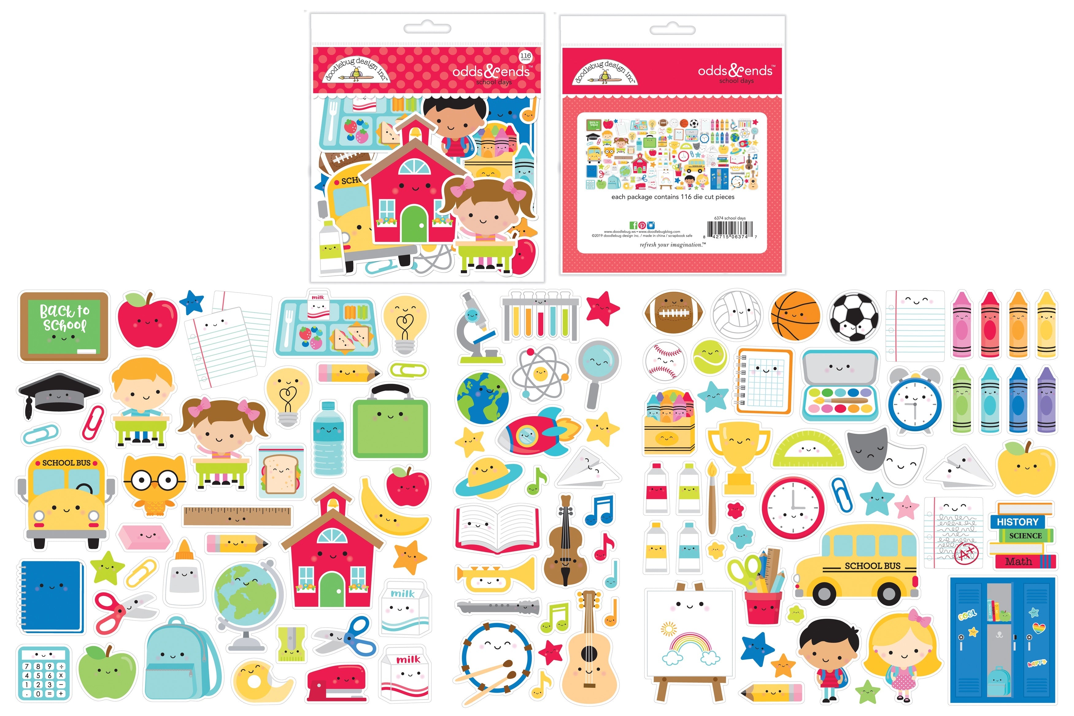 Doodlebug Odds & Ends Die-Cuts - School Days, 116/Pkg