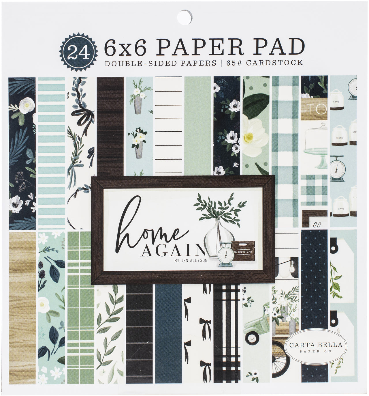 Echo Park Paper Carta Bella Double-Sided Paper Pad 6"X6" 24/Pkg - Home Again, 12 Designs/2 Each