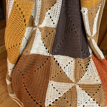 Pumpkin Spice Solid Granny Square Blanket