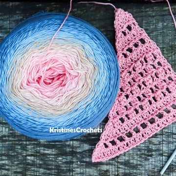 Ocean Blush Asymmetrical Triangle Shawl