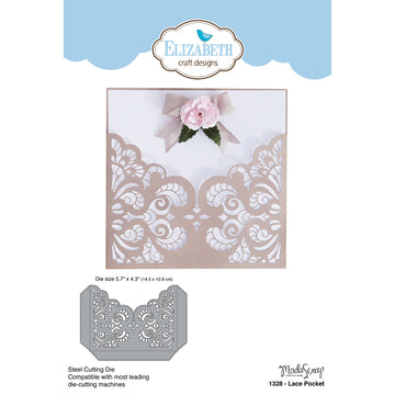 Elizabeth Craft Designs Elizabeth Craft Metal Die By ModaScrap Designs - Lace Pocket, 5.7"X4.3"
