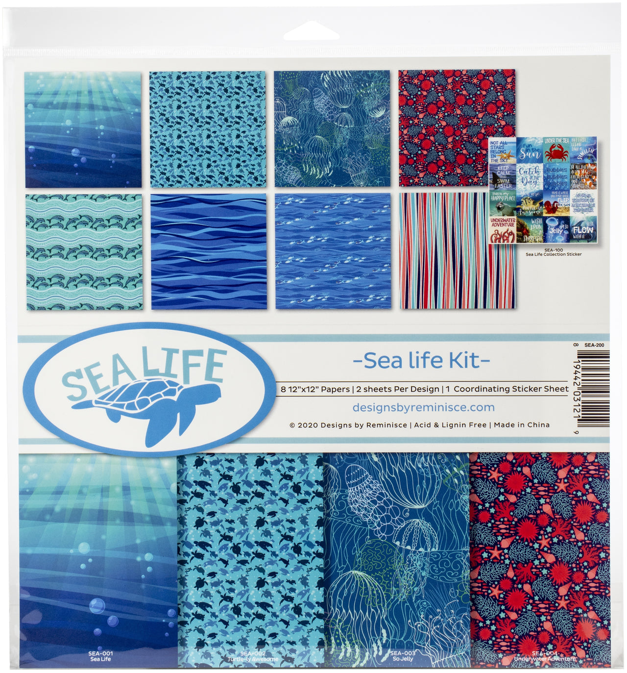 Reminisce Collection Kit 12"X12" - Sea Life