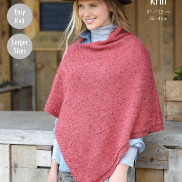 Ladies Ponchos Knitted in King Cole Homespun DK - 5793 - Downloadable PDF