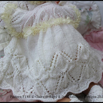 Lacy Leafy Lace Jacket & Pants for 16-22 inch doll (preemie-3m+ baby)