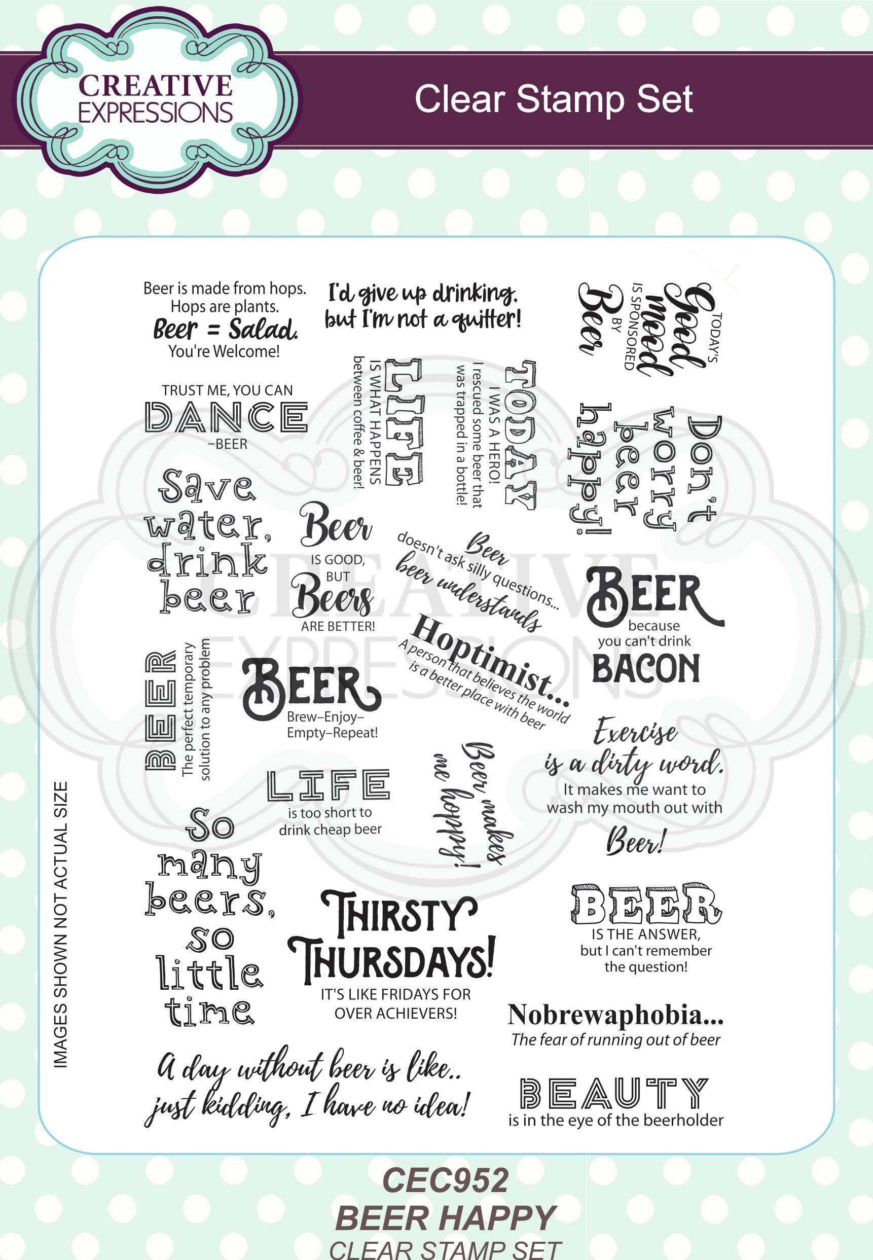 Creative Expressions A5 Clear Stamp Set - Beer Happy