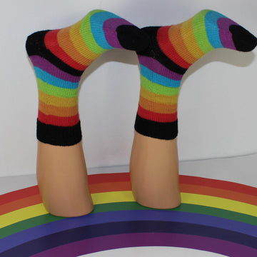 Mens Simple Rainbow Socks Circular