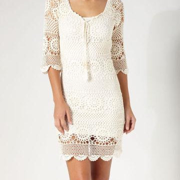 Crochet lacy bohemian summer dress.