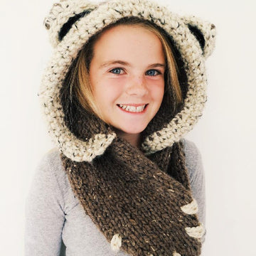 Bennett the Bear Hooded Scarf