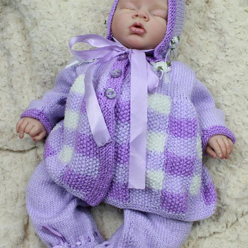 Gingham Matinee Set Knitting Pattern #174
