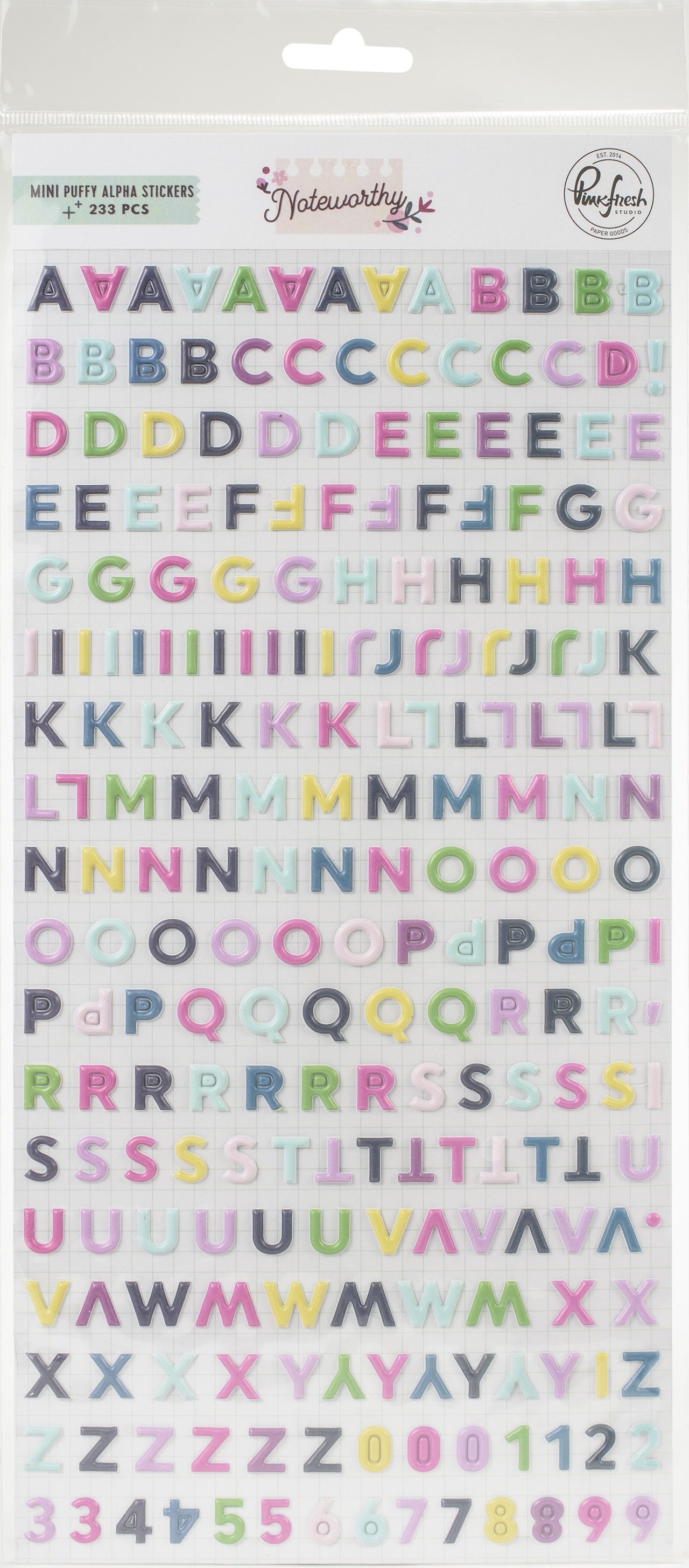 Pinkfresh Studio PinkFresh Puffy Mini Alpha Stickers - Noteworthy