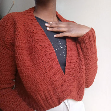 Crochet bomber cardigan