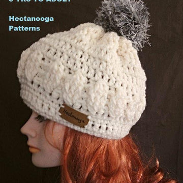 #2856 - Raised Leaf Crochet Hat
