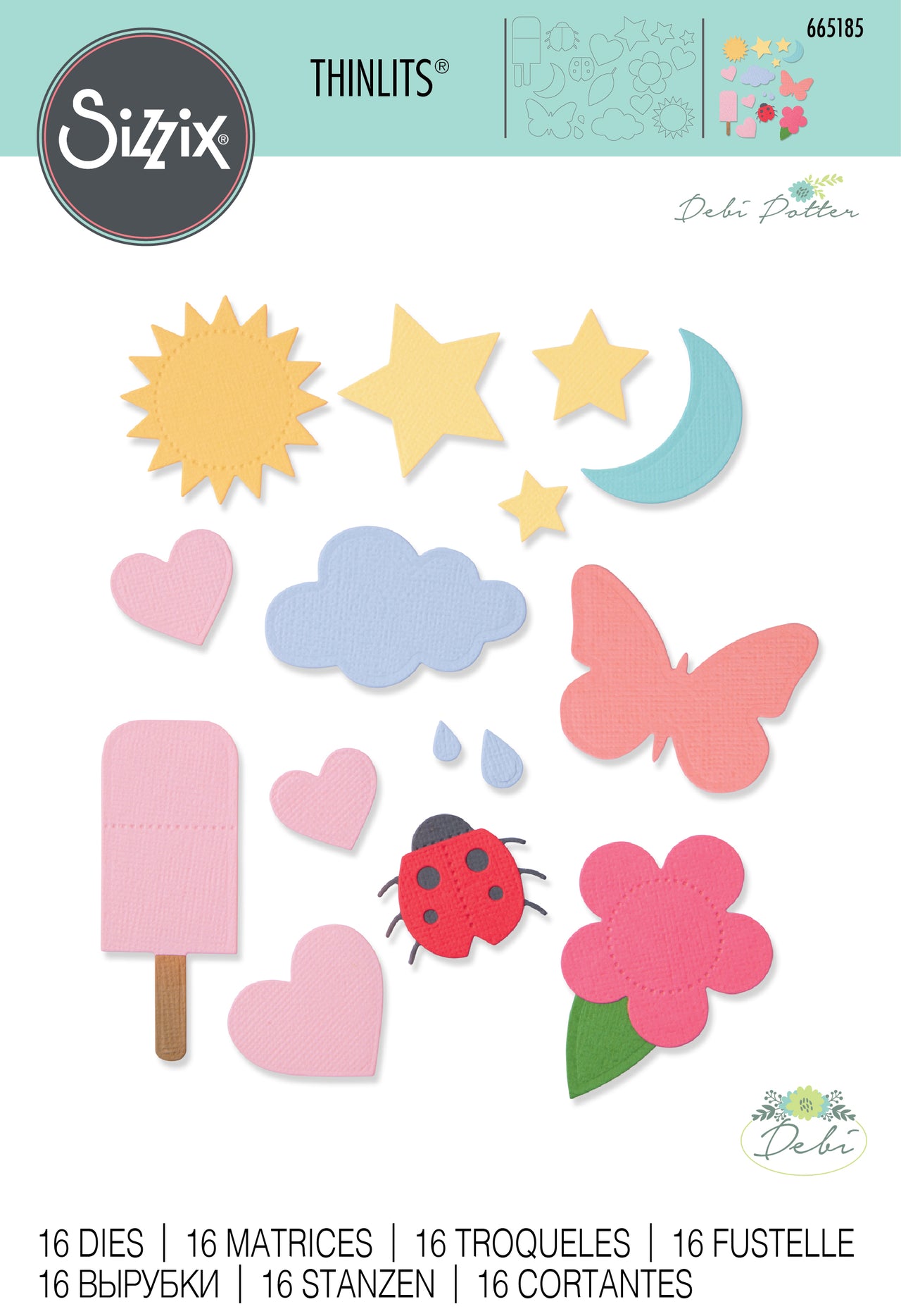 Sizzix Thinlits Die Set 16PK - Basic Shapes by Debi Potter