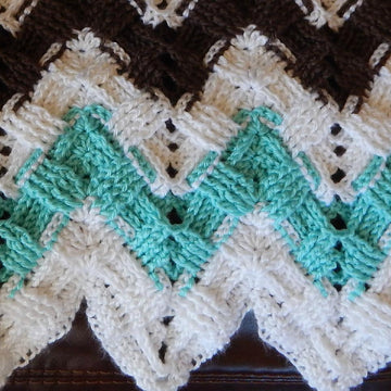 Basket Weave Chevron Afghan