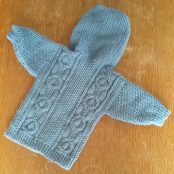 Moss cable baby hoodie