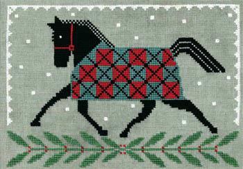 Artful Offerings Horse Country Holiday Cross Stitch Pattern