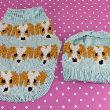 Jack Russell Emoji Dog Coat and Beanie Hat