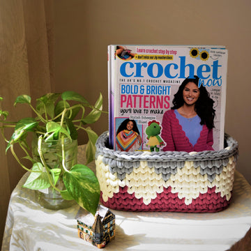 Tshirt yarn basket- Tapestry Rectangle