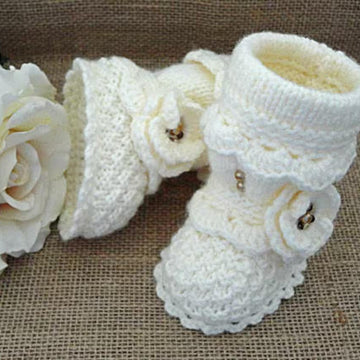 Knitting PATTERN Baby Girl  Baby Shoes Naomi