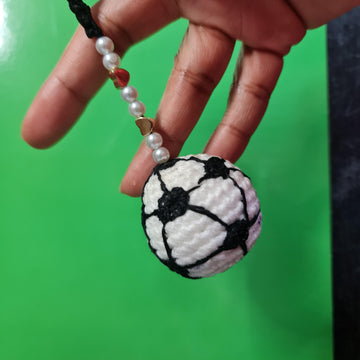 Crochet Football & Dragonfly key chain