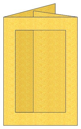 Craftcreations Pack of 5 Double Fold Medium Cards/Envelopes Oblong Aperture, Stardream Gold