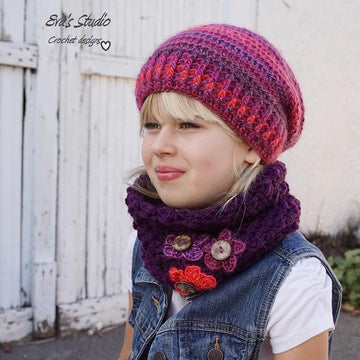 Crochet Slouchy Hat and Neck Warmer