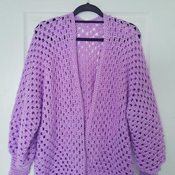 Crochet Lilac Hexagon Cardigan Pattern